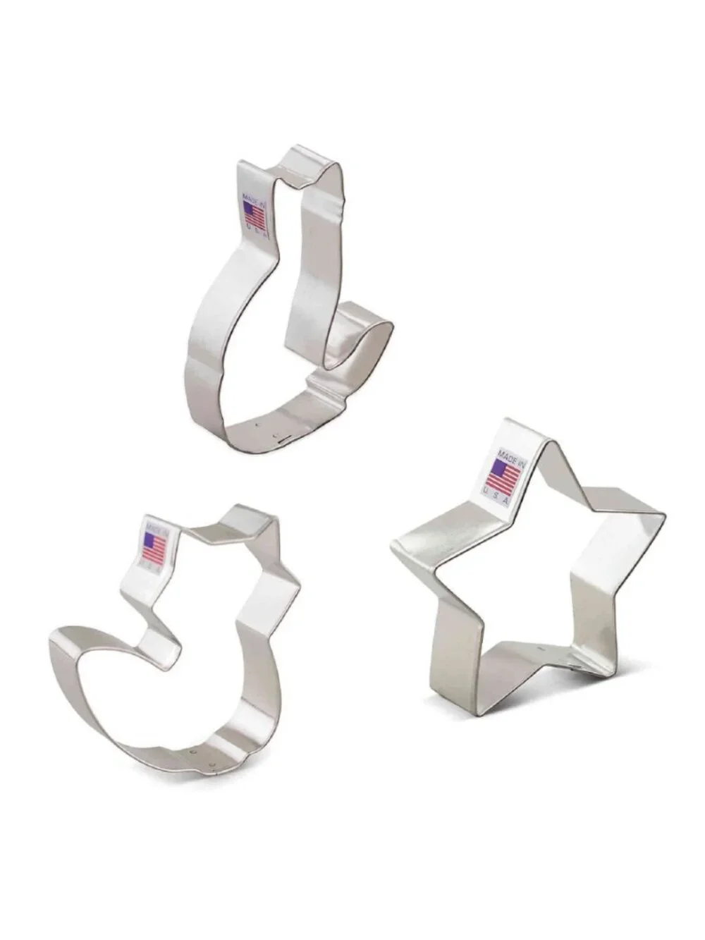 3 brand new Ann Clark Cookie Cutters: Cat . Star . Fox